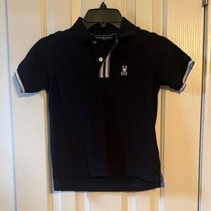Psycho Bunny Navy Polo with White & Light Blue Trim